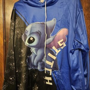 Blue and Black Stitch Adult Hoodie